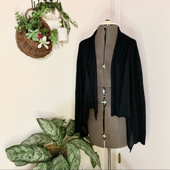 *DONATED* Black Glittery Semi Sheer Cardigan - Picture 2 of 8
